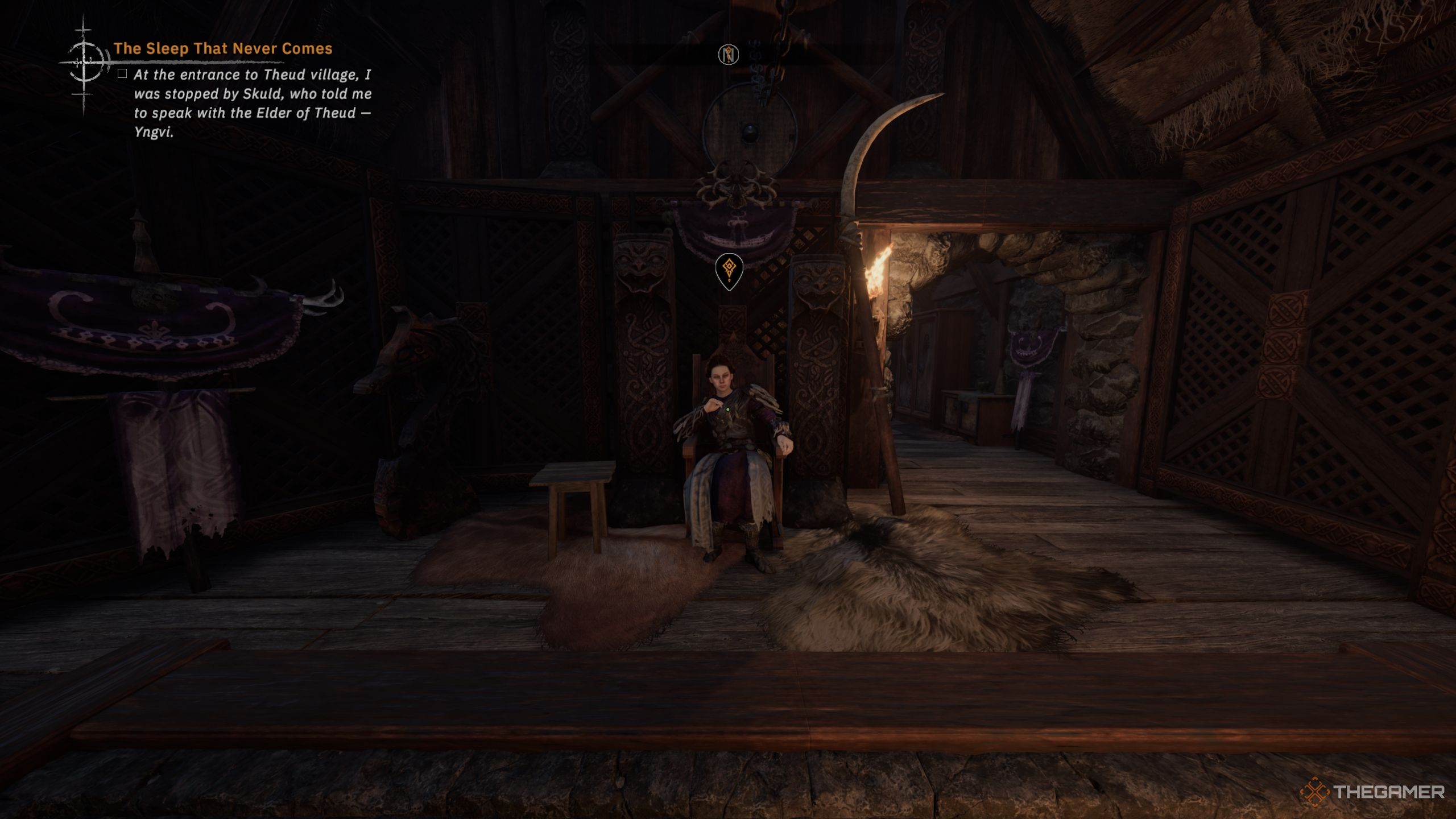 Player is standing in front of Yngvi - Tainted Grail The Fall Of Avalon