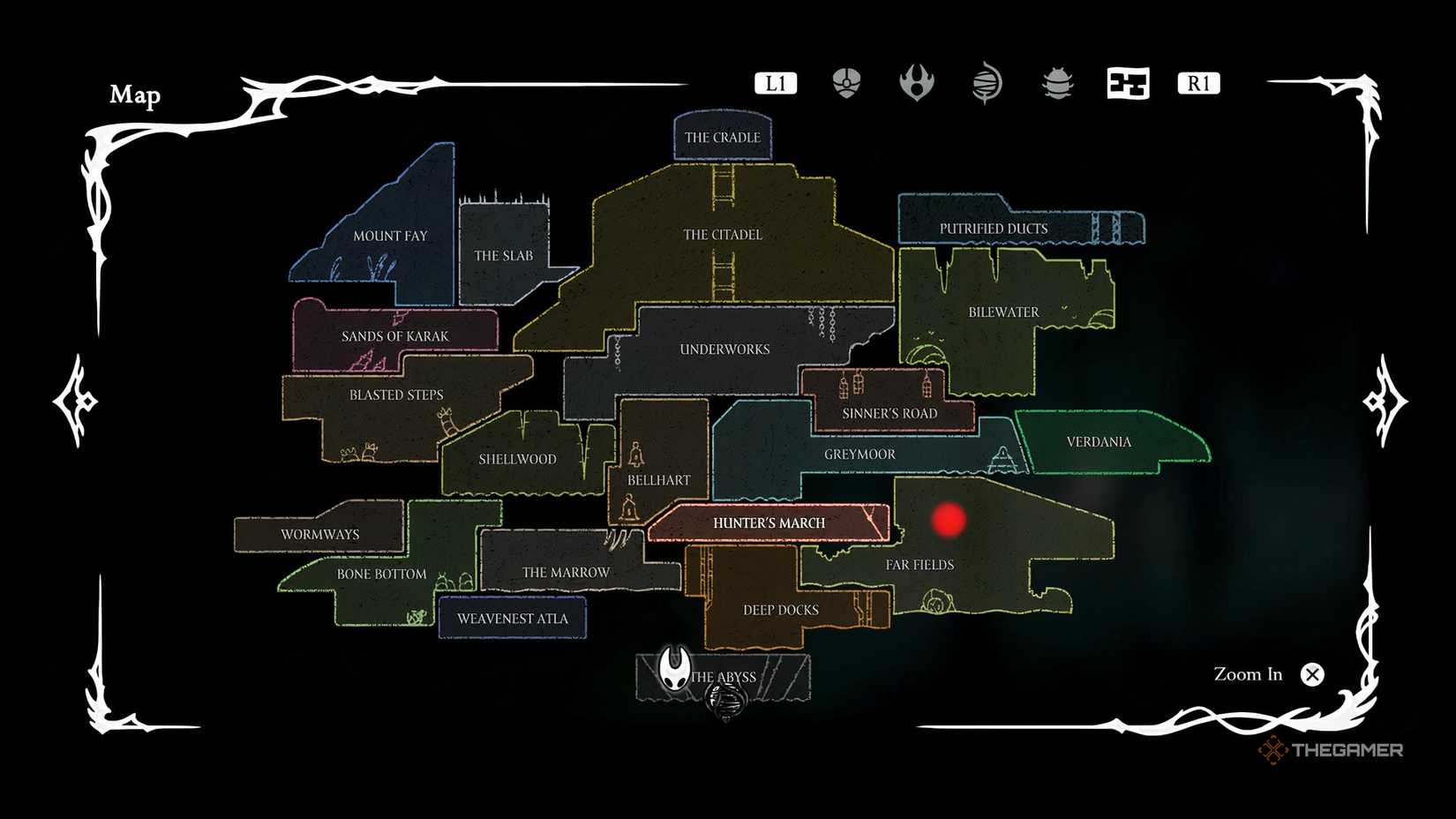 Morts location on the map in Hollow Knight: Silksong.